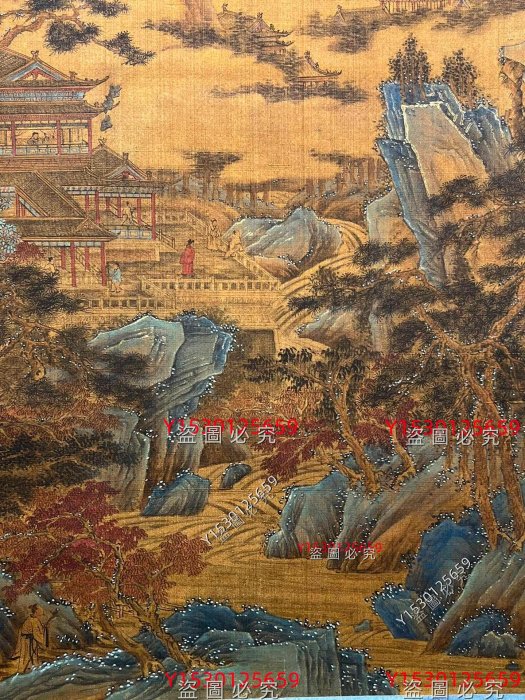 李思訓絲絹山水畫，李思訓南唐著名畫家他的畫作都極為超絕，尤工山石