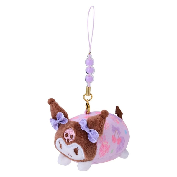 【震撼精品百貨】酷洛米 Kuromi~Sanrio 日本SANRIO三麗鷗 酷洛米迷你玩偶吊飾-和風圖案*42000