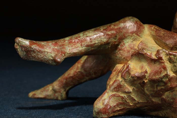 9/11結標名家北村治禧作小憩銅雕像原供箱CDH0751 -日料缽碗套缽金襴手