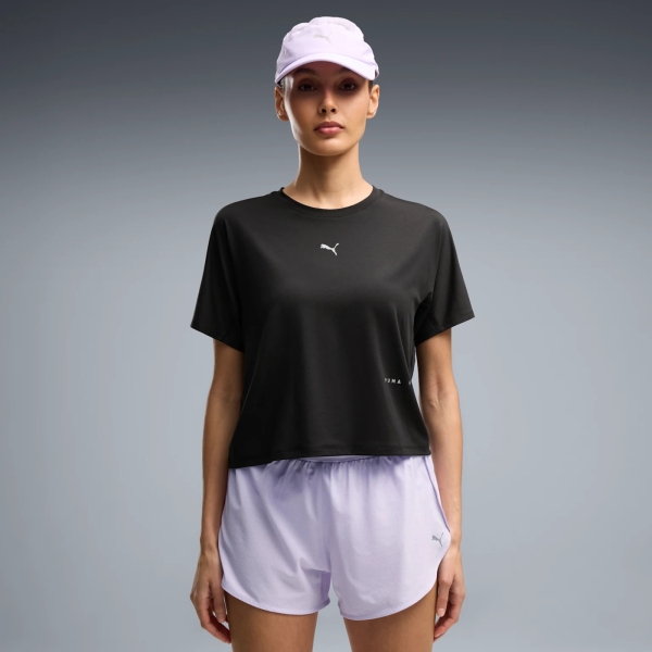 PUMA 短T BS CLOUDSPUN 慢跑系列 黑色 運動短袖 女 52898801