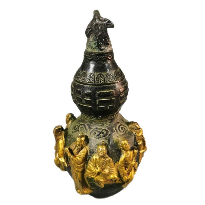銅 細工 八仙過海銅像 居宅 風水 開運 招財 装飾品 工芸品 置物 紫風做舊八仙葫蘆擺件銅八仙過海鎏金葫蘆桌面客廳工藝品擺件可開蓋