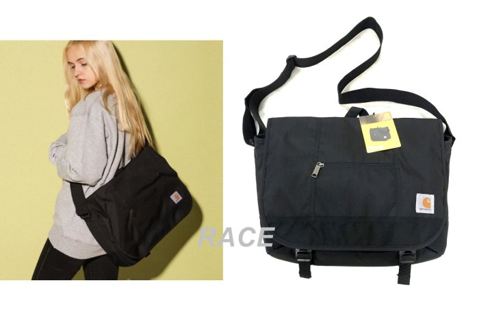 【RACE】CARHARTT RIPSTOP MESSENGER 郵差包 側背包 書包 卡哈 多夾層 防水 工裝 黑