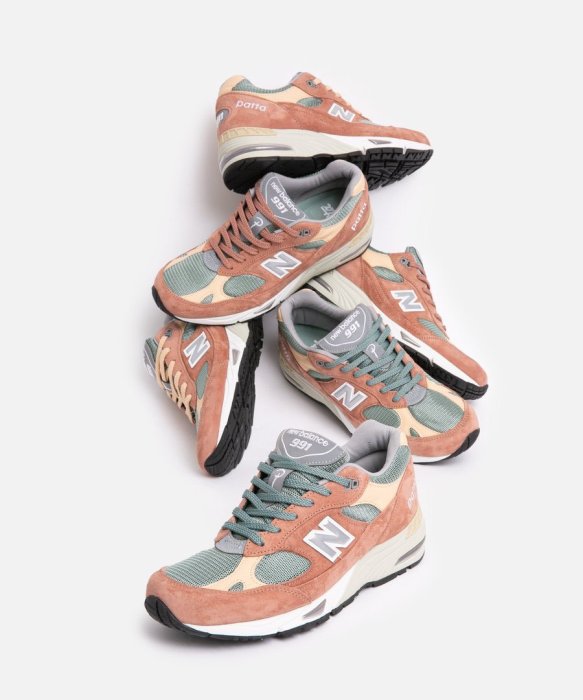 patta x new balance 991 dusty pink