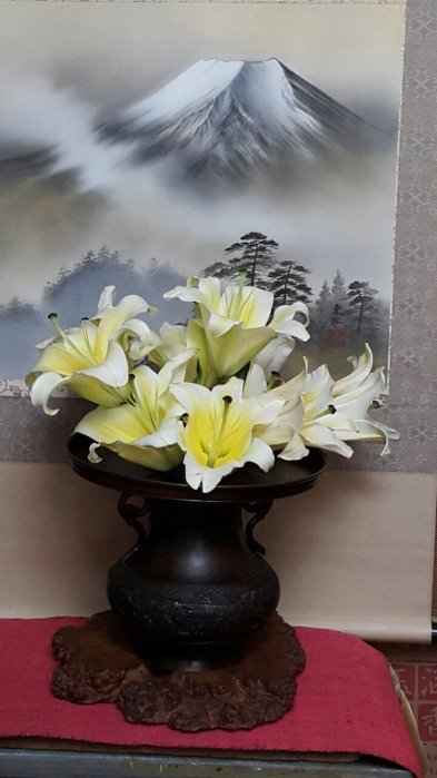 大日本文政年整珉鋳 銅製 花器 骨董品 置物 銅花器 ⭐華道