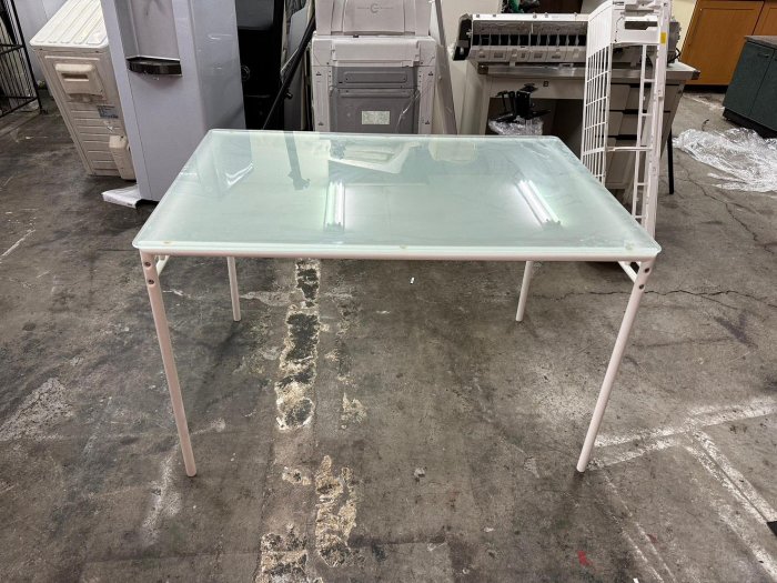 【非凡二手家具】IKEA鐵腳玻璃餐桌*餐桌*洽談桌*長桌