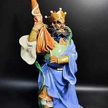 早期石灣陶老件-大型風調雨順之多聞天王#01（名家：林偉東）高45公分