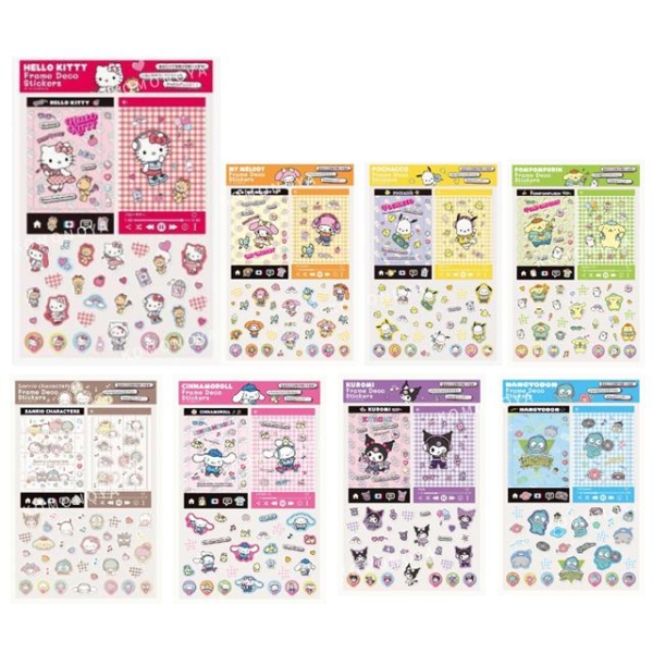 小禮堂 Sanrio 三麗鷗 裝飾貼紙組 (街頭風格) Kitty 大耳狗 酷洛米 人魚漢頓