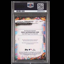 2024 TOPPS FINEST YOSHINOBU YAMAMOTO SKY BLUE AUTO /150 PSA 10