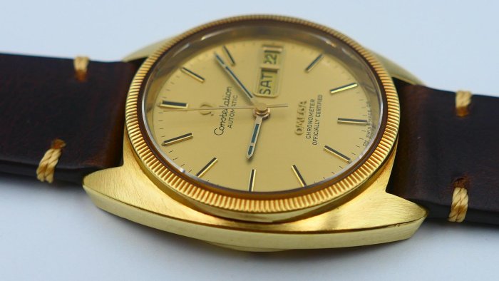 【美好時光】OMEGA老星座Daydate 18K金錶款（連錶扣都是18K）ROLEX 1803同年代產物