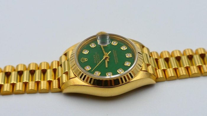 【美好時光】罕見神物!寶石面的王者 綠色玉石( Jade Dial ) ROLEX勞力士69178有保單近新品 (179178參考)