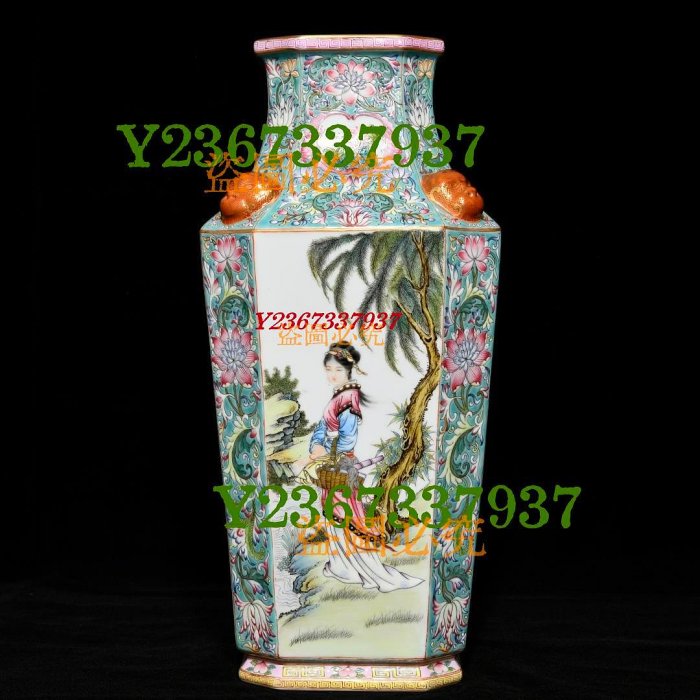 中国清時代　乾隆年製粉彩花図花瓶　高さ13.3㎝　東Y7-1003☆2Fトヒオ 中国清時代 乾隆年製粉彩花図花瓶 高さ13.3㎝ 東Y7-1003