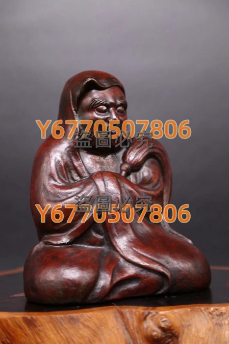 日本金工名家山田宗美造《銅制達摩坐姿像置物》 日本回流古董銅佛像