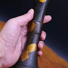 可議價平安四世秦蔵六造《青銅涂金銅花器素帶觚式花瓶》 秦藏六代表著