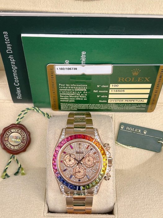 【現貨】Rolex 勞力士 迪通拿 Daytona 116505 精鑲彩虹鑽石 116515LN 13年 95新 116519 116518