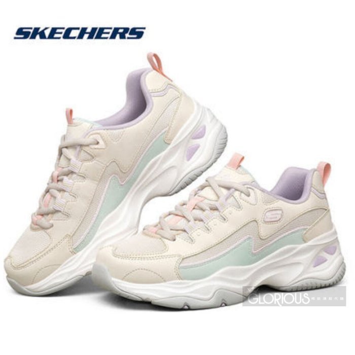 に 免運SKECHERS D'LITES 4.0 149491NTMT 白紫粉藍老爹鞋【GLORIOUS代購