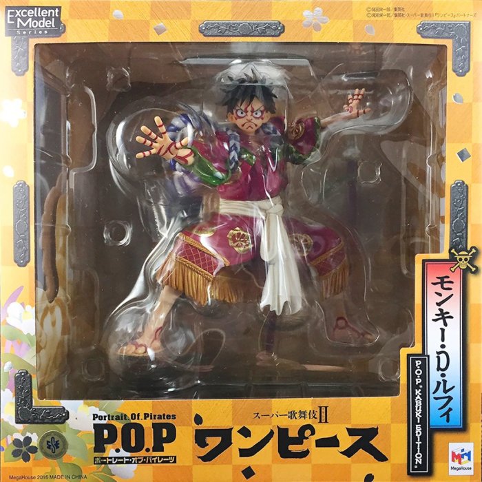 日本正版POP 海賊王航海王KABUKI EDITION 歌舞伎魯夫模型公仔