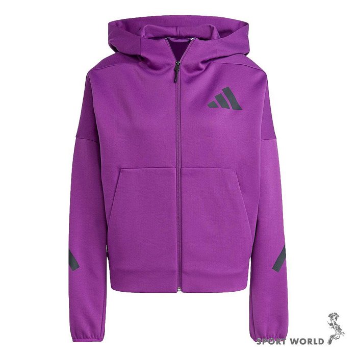 Adidas 連帽外套 女裝 Z.N.E 拉鍊口袋 紫【運動世界】JD3990