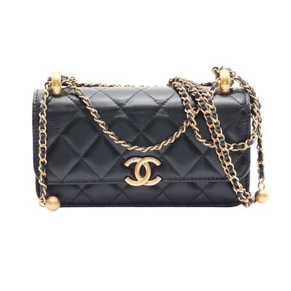 CHANEL 香奈兒 Mini Perfect Fit Flap 鍊帶包 菱格紋 羊皮 金釦 【二手名牌BRAND OFF】