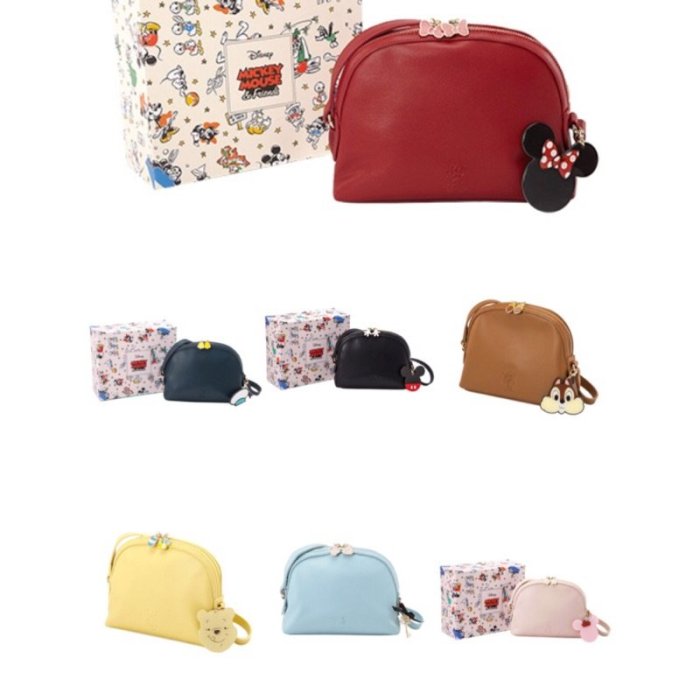 正版Disney Grace gift米奇米妮愛麗絲小熊維尼貝殼包側揹包休閑包奇奇蒂蒂吊飾貝殼包側揹包