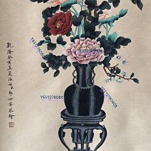 L45【郎世寧】花瓶四尺純手繪作品，一物一圖裱好尺寸200*90cm畫芯尺寸