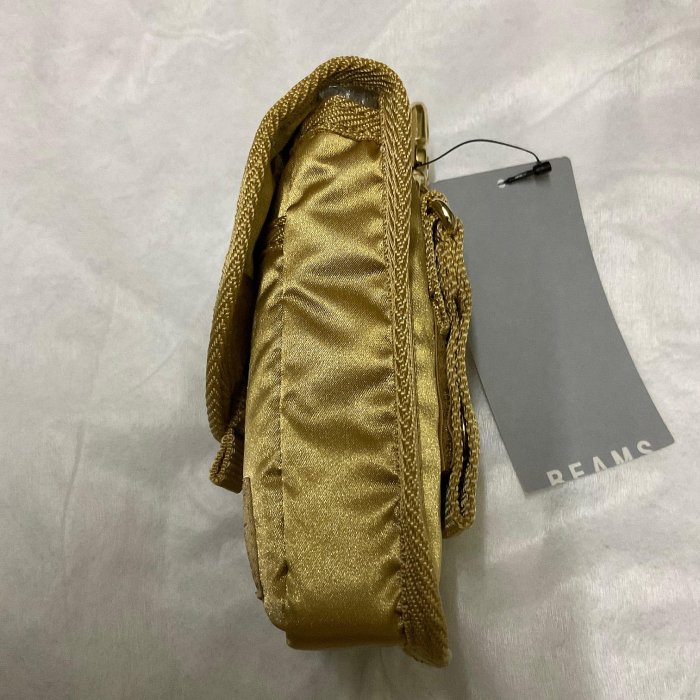 全新** Porter x Beams ** United Arrows 限定聯名黃金色小物包頸掛包