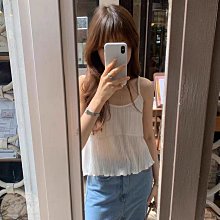 Hello V 正韓 法式氣質壓折設計質感背心*米黑*【N0731-12】