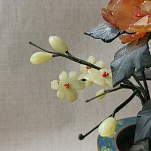 可議價景泰藍玉石盆景和田玉瑪瑙水晶材質玉花玉葉天然材質手工雕琢而成