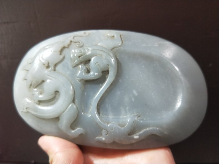 【集】123022古硯　桃文硯　松江緑石硯　玉石彫刻桃型硯合　中国美術工芸品 古代极品砚台