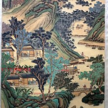 浦儒山水立軸絹本手繪畫心158x63厘米，保存很好，幾乎全新，無明顯瑕疵