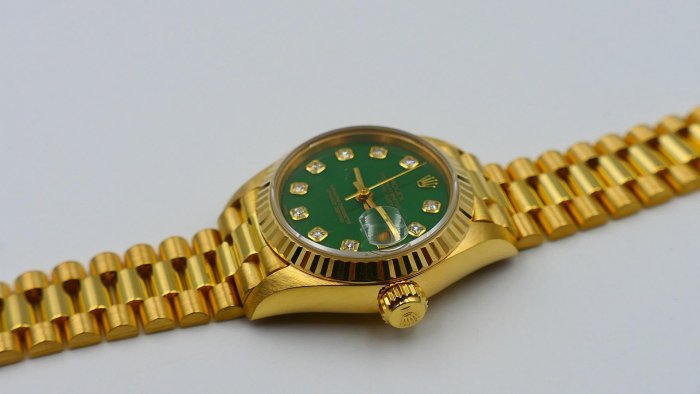 【美好時光】罕見神物!寶石面的王者 綠色玉石( Jade Dial ) ROLEX勞力士69178有保單近新品 (179178參考)
