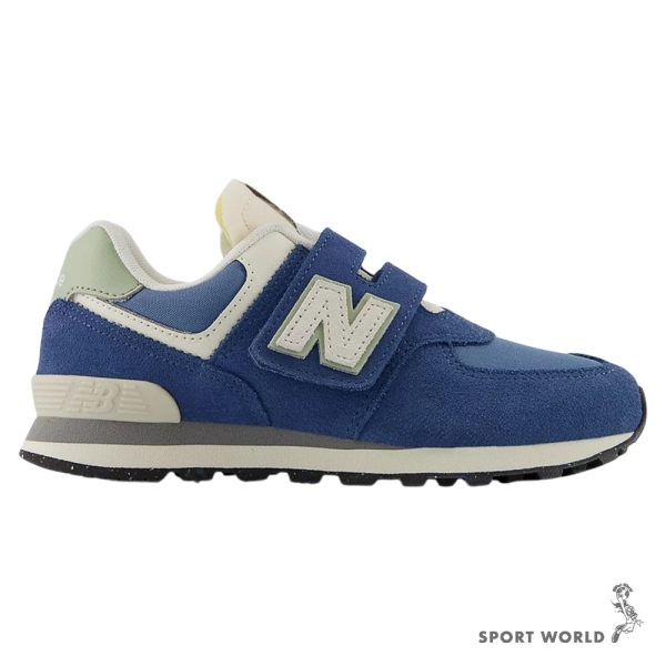 New Balance 574 休閒鞋 中童鞋 魔鬼氈 藍【運動世界】PV574BLE-W