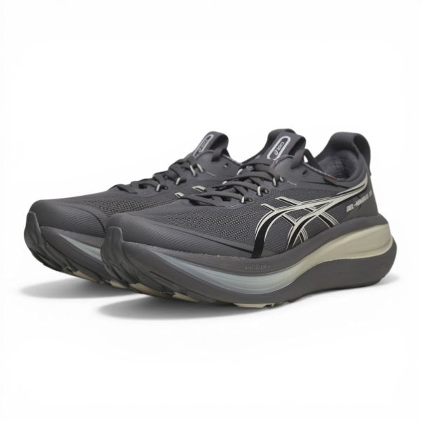 ASICS 慢跑鞋 GEL-NIMBUS 28 GO 灰色 彈力 頂級跑鞋 男 1011C268021