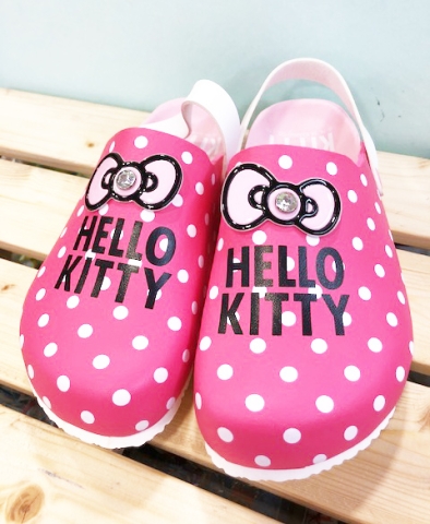 【震撼精品百貨】Hello Kitty 凱蒂貓~台灣製Hello kitty正版兒童勃肯懶人拖鞋-蝴蝶結桃(16~22號)