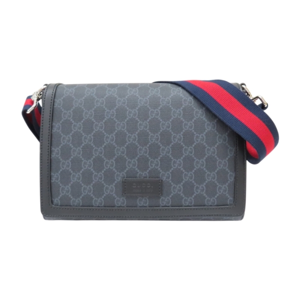 GUCCI 古馳 黑色 帆布 GG Supreme 肩背包 #771167 【二手名牌BRAND OFF】
