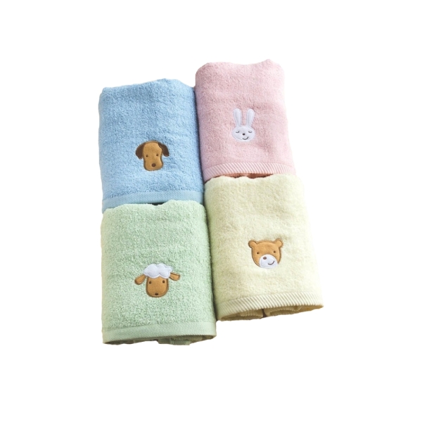 毛圈款．動物家族純棉浴巾(4條浴巾組／加贈大方巾) 【台灣興隆毛巾專賣】純棉／熱賣推薦