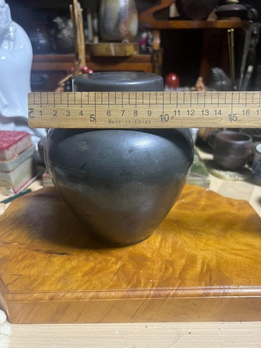 御錫屋天下一美作守百年老茶葉錫罐二手珍藏品相完美蓋子緩降錫斑包漿