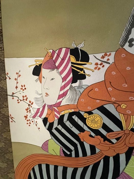 美人画　掛軸 浮世絵　未使用品　桐箱 美人畫掛軸浮世繪未使用桐木盒| Yahoo拍賣