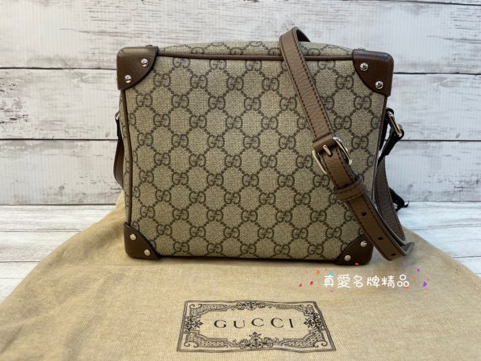 《真愛名牌精品》GUCCI 6263636 復古PVC 軟箱子包 / 行李箱包 *全新品*