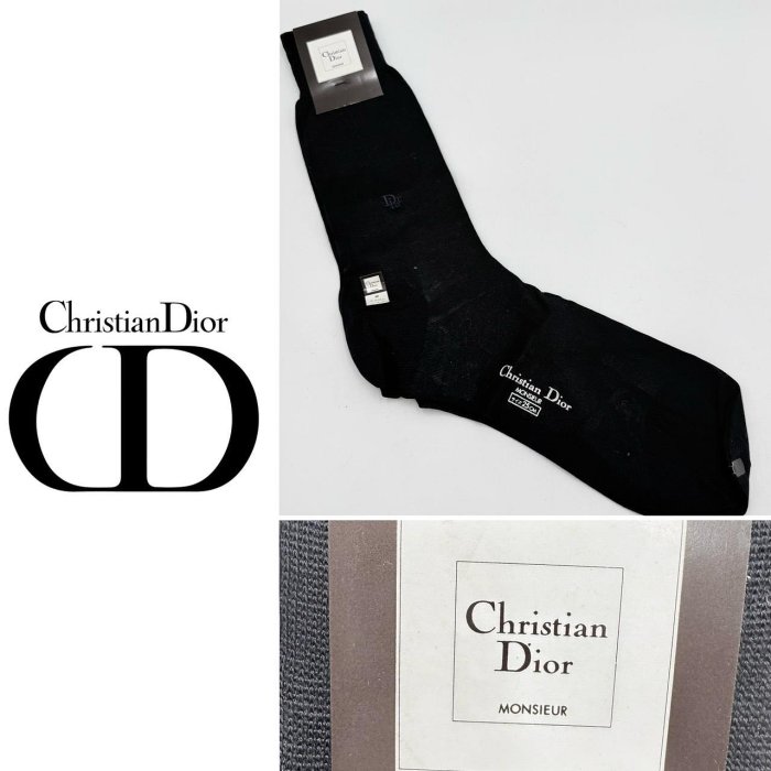 一元起標 🔥未使新古真品真品🔥 CHRISTIAN DIOR 深藍色 長襪 襪子 薄襪 VA502