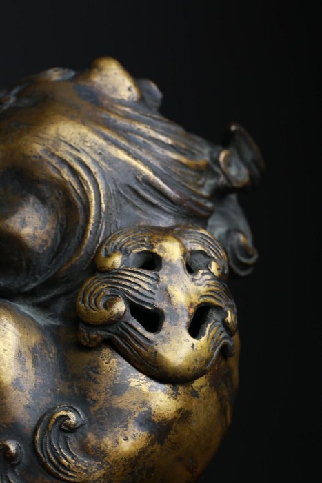 銅製 六角 象足 獅子蓋 香炉 未使用 共箱(LC790) 銅製 六角 象足 獅子