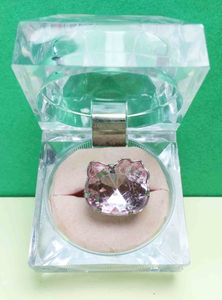 【震撼精品百貨】Hello Kitty 凱蒂貓~寶石戒指-粉