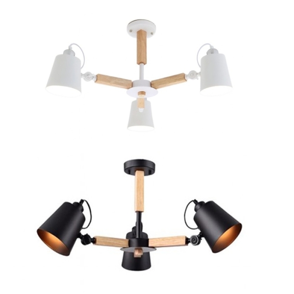 【燈王的店】柏拉圖 半吸頂燈3燈 客廳燈 餐桌燈 房間燈 白色X2117-3-W 黑色X2117-3