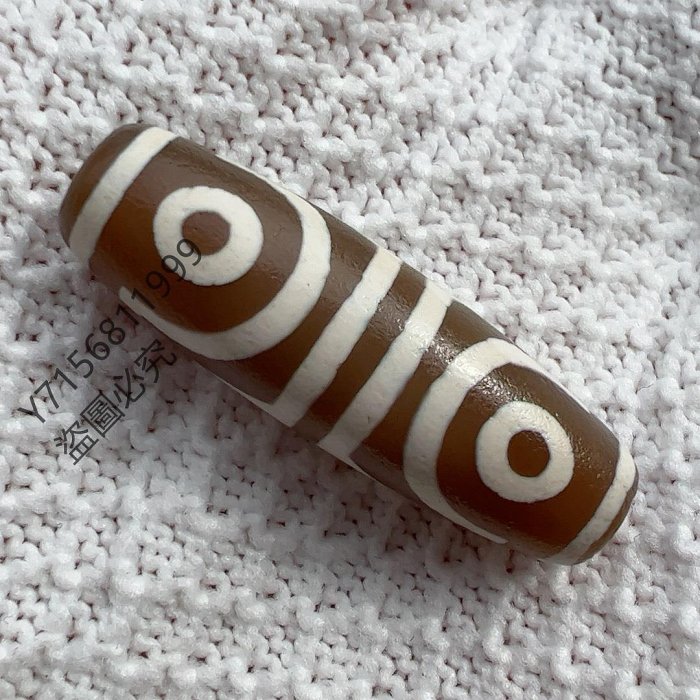 白豪四眼天珠四眼虎牙天珠稀有圖騰稀有藏傳古法措思工藝天珠項鏈[1