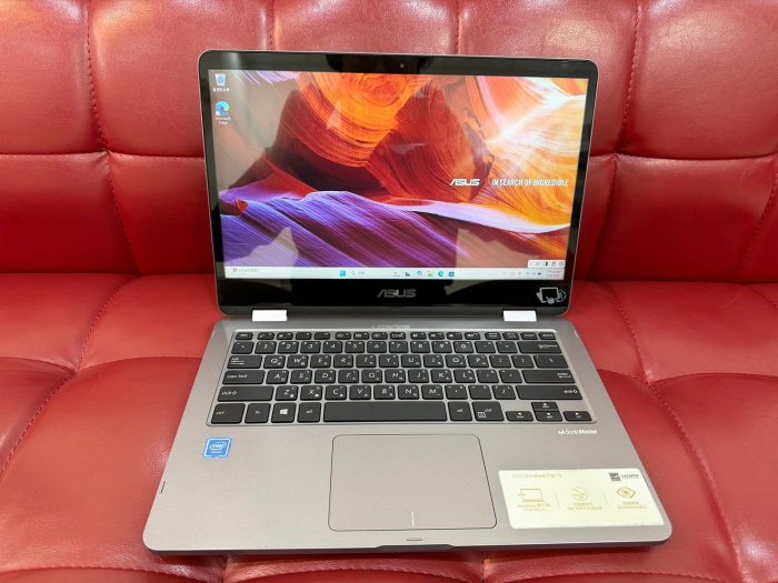 【艾爾巴二手】ASUS J401M N4000+4G+64G 14吋 翻轉觸控筆電 銀#二手筆電#錦州店 55337