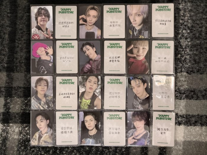 seventeen happy burstday 一直娯 yzy 特典 トレカ SEVENTEEN 正规五'HAPPY BURSTDAY' 一直娱yzy中文卡背特典卡