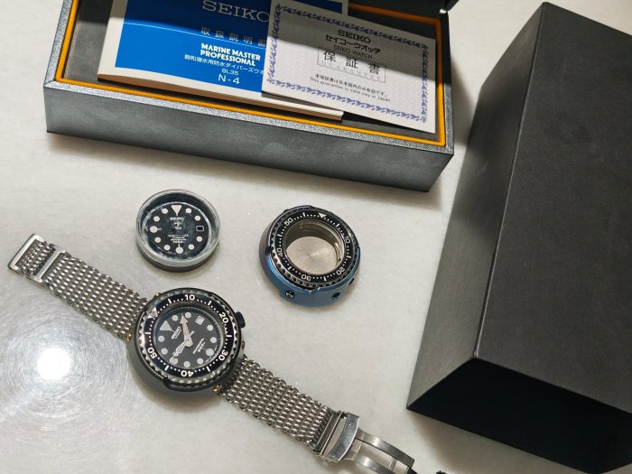 【美好時光】斷捨離！SEIKO精工SBDX011 一千米罐頭改原廠SBDX005面盤、外圈、護甲！個人珍藏品 不玩了