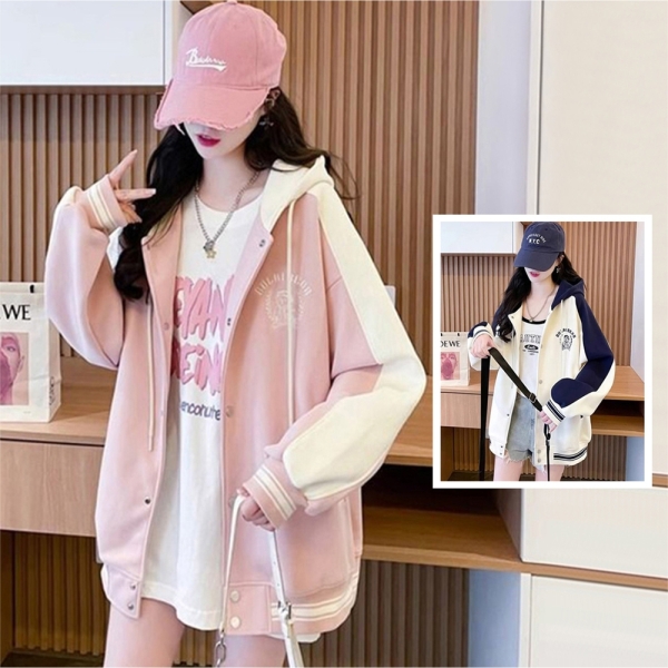 ＊ORead＊薄款拼接棒球外套(2色M~2XL)