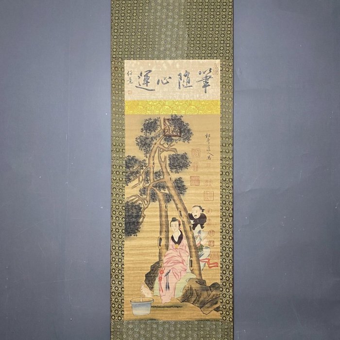 編號：14642 畫家：趙孟頫人物畫三尺中堂畫純手繪畫畫工精細。1 加材質