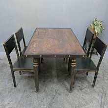 新竹二手家具◎百豐悅2手家具-二手 餐桌椅 130公分工業風一桌四椅餐桌 四人餐桌 桃園二手傢俱 南庄2手家具