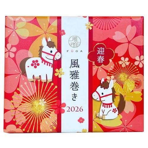 ＊日式雜貨館＊日本年節限定2026 馬年限定 風雅卷 禮盒 15入 馬年限定 九州熊本知名的土產 五種口味 禮盒 新年包裝禮盒